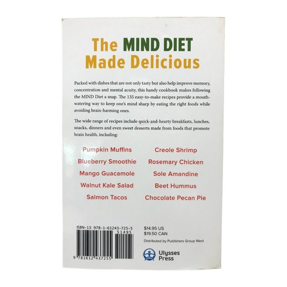 NEW Kristin Diversi The Mind Diet Cookbook (Paperback) 206 Pgs Ulysses Press #a - Picture 2 of 4